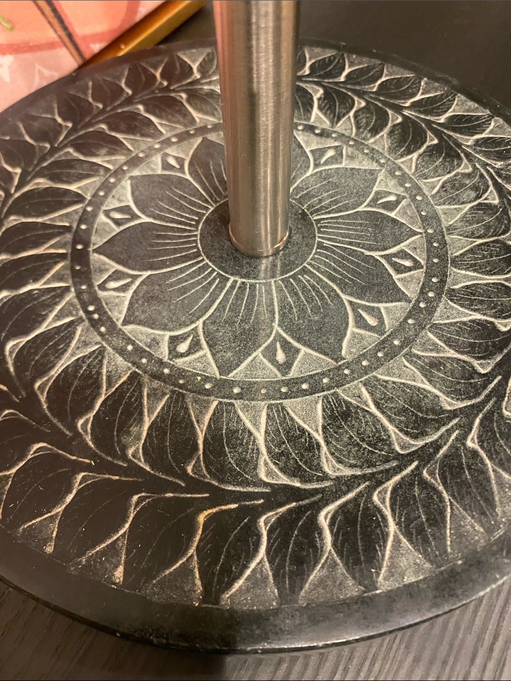 Stainless Steel & Stone Paper Towel Holder - Decorative Black - Picture 4 of 5